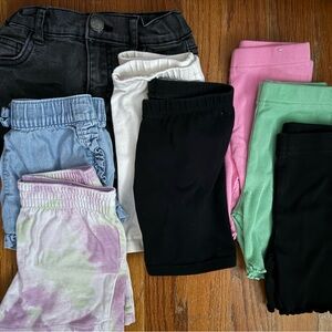 8 Kids 3T Shorts - Black, White, Pink, Green, Blue, Tie-Dye